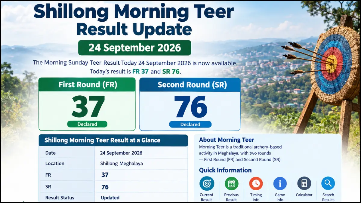 Shillong Morning Teer Result Update for 24 September 2026